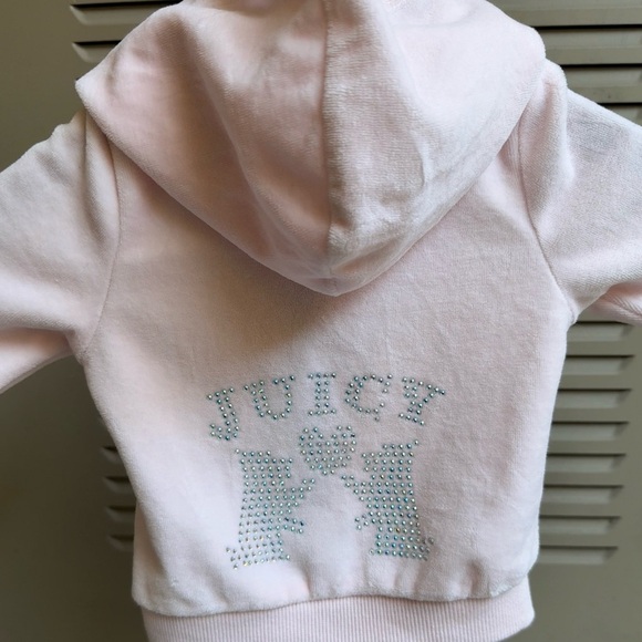 OG Juicy Couture Light Pink Kids Zip-Up Hoodie with classic dog embroidered - Picture 2 of 9